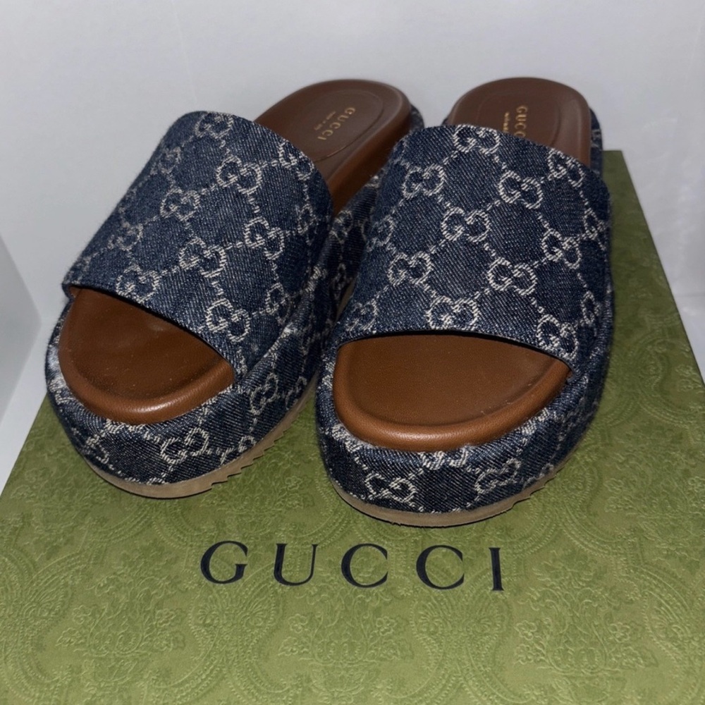 Gucci Women's Denim Blue Mules